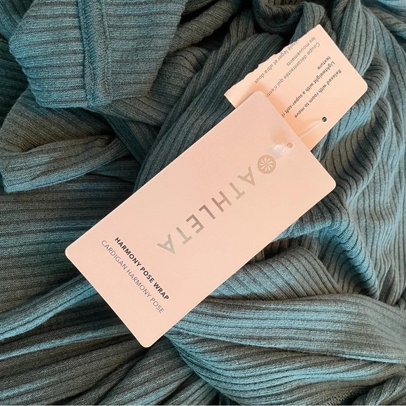 NWT ATHLETA Harmony Pose Wrap Cardigan Sweater in Borealis Green Small - Picture 6 of 11